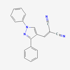molecular formula C19H12N4 B5528576 [(1,3-二苯基-1H-吡唑-4-基)亚甲基]丙二腈 