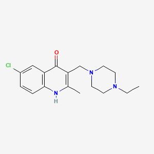 molecular formula C17H22ClN3O B5528586 6-chloro-3-[(4-ethyl-1-piperazinyl)methyl]-2-methyl-4-quinolinol 