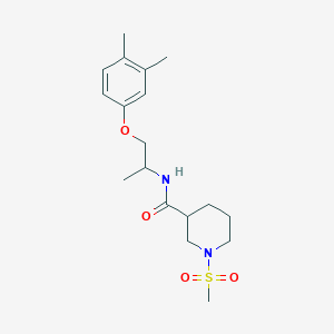 molecular formula C18H28N2O4S B5528590 N-[2-(3,4-dimethylphenoxy)-1-methylethyl]-1-(methylsulfonyl)-3-piperidinecarboxamide 