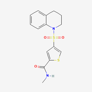molecular formula C15H16N2O3S2 B5528609 4-(3,4-dihydro-1(2H)-quinolinylsulfonyl)-N-methyl-2-thiophenecarboxamide 