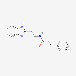 molecular formula C18H19N3O B5528617 N-[2-(1H-benzimidazol-2-yl)ethyl]-3-phenylpropanamide 