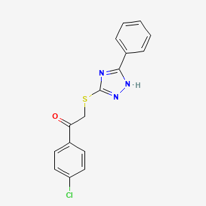 molecular formula C16H12ClN3OS B5528623 1-(4-chlorophenyl)-2-[(5-phenyl-4H-1,2,4-triazol-3-yl)thio]ethanone 