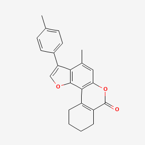molecular formula C23H20O3 B5528658 4-甲基-3-(4-甲苯基)-8,9,10,11-四氢-7H-苯并[c]呋喃[2,3-f]色烯-7-酮 