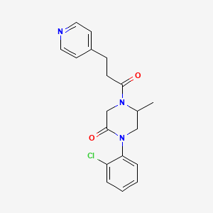 molecular formula C19H20ClN3O2 B5528659 1-(2-chlorophenyl)-5-methyl-4-[3-(4-pyridinyl)propanoyl]-2-piperazinone 