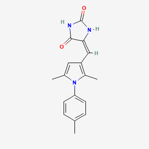 molecular formula C17H17N3O2 B5528664 5-{[2,5-dimethyl-1-(4-methylphenyl)-1H-pyrrol-3-yl]methylene}-2,4-imidazolidinedione 