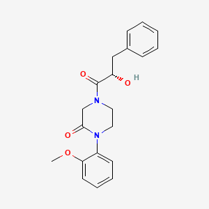 molecular formula C20H22N2O4 B5528672 4-[(2S)-2-hydroxy-3-phenylpropanoyl]-1-(2-methoxyphenyl)-2-piperazinone 