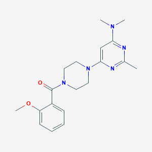 molecular formula C19H25N5O2 B5528683 6-[4-(2-methoxybenzoyl)-1-piperazinyl]-N,N,2-trimethyl-4-pyrimidinamine 