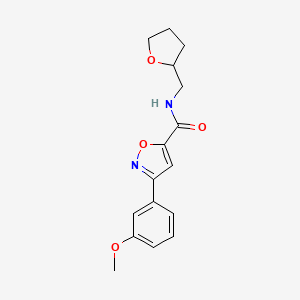 molecular formula C16H18N2O4 B5528690 3-(3-methoxyphenyl)-N-(tetrahydro-2-furanylmethyl)-5-isoxazolecarboxamide 