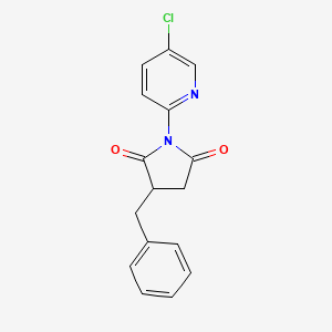molecular formula C16H13ClN2O2 B5528697 3-benzyl-1-(5-chloro-2-pyridinyl)-2,5-pyrrolidinedione 