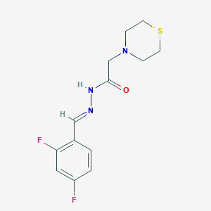 molecular formula C13H15F2N3OS B5528711 N'-(2,4-difluorobenzylidene)-2-(4-thiomorpholinyl)acetohydrazide 