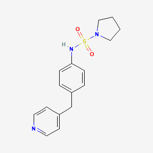 molecular formula C16H19N3O2S B5528750 N-[4-(4-pyridinylmethyl)phenyl]-1-pyrrolidinesulfonamide 