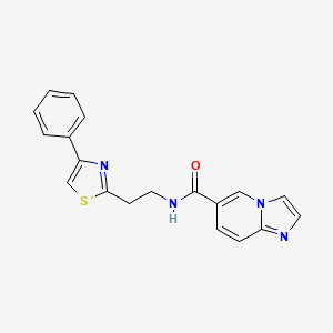 molecular formula C19H16N4OS B5528763 N-[2-(4-phenyl-1,3-thiazol-2-yl)ethyl]imidazo[1,2-a]pyridine-6-carboxamide 