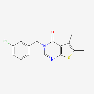 molecular formula C15H13ClN2OS B5528777 3-(3-chlorobenzyl)-5,6-dimethylthieno[2,3-d]pyrimidin-4(3H)-one 