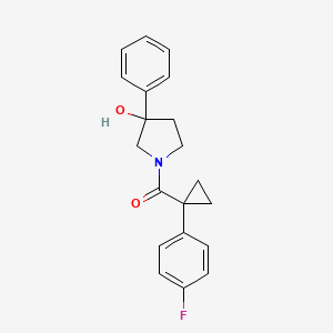 molecular formula C20H20FNO2 B5528789 1-{[1-(4-fluorophenyl)cyclopropyl]carbonyl}-3-phenyl-3-pyrrolidinol 