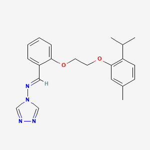 molecular formula C21H24N4O2 B5528808 N-{2-[2-(2-isopropyl-5-methylphenoxy)ethoxy]benzylidene}-4H-1,2,4-triazol-4-amine 