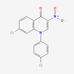 molecular formula C15H8Cl2N2O3 B5528810 7-chloro-1-(4-chlorophenyl)-3-nitro-4(1H)-quinolinone 
