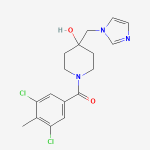molecular formula C17H19Cl2N3O2 B5528812 1-(3,5-dichloro-4-methylbenzoyl)-4-(1H-imidazol-1-ylmethyl)-4-piperidinol 