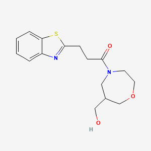 molecular formula C16H20N2O3S B5528819 {4-[3-(1,3-benzothiazol-2-yl)propanoyl]-1,4-oxazepan-6-yl}methanol 