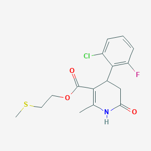 molecular formula C16H17ClFNO3S B5528832 2-(methylthio)ethyl 4-(2-chloro-6-fluorophenyl)-2-methyl-6-oxo-1,4,5,6-tetrahydro-3-pyridinecarboxylate 