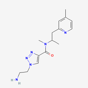 molecular formula C15H22N6O B5528843 1-(2-aminoethyl)-N-methyl-N-[1-methyl-2-(4-methylpyridin-2-yl)ethyl]-1H-1,2,3-triazole-4-carboxamide 