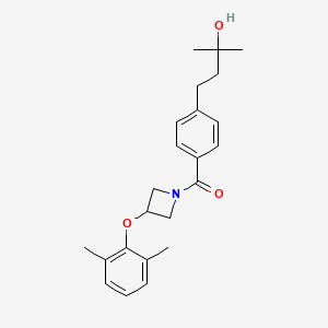 molecular formula C23H29NO3 B5528849 4-(4-{[3-(2,6-dimethylphenoxy)-1-azetidinyl]carbonyl}phenyl)-2-methyl-2-butanol 
