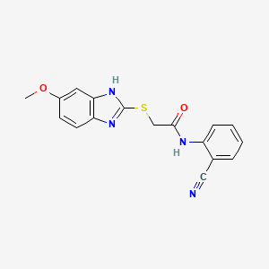 molecular formula C17H14N4O2S B5528876 N-(2-cyanophenyl)-2-[(6-methoxy-1H-benzimidazol-2-yl)thio]acetamide 