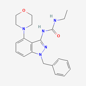 molecular formula C21H25N5O2 B5528886 N-(1-benzyl-4-morpholin-4-yl-1H-indazol-3-yl)-N'-ethylurea 