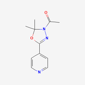 molecular formula C11H13N3O2 B5528894 4-(4-acetyl-5,5-dimethyl-4,5-dihydro-1,3,4-oxadiazol-2-yl)pyridine 