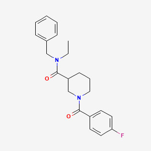 molecular formula C22H25FN2O2 B5528899 N-benzyl-N-ethyl-1-(4-fluorobenzoyl)-3-piperidinecarboxamide 