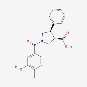 molecular formula C19H19NO4 B5528914 (3S*,4R*)-1-(3-hydroxy-4-methylbenzoyl)-4-phenylpyrrolidine-3-carboxylic acid 