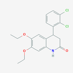 molecular formula C19H19Cl2NO3 B5528921 4-(2,3-dichlorophenyl)-6,7-diethoxy-3,4-dihydro-2(1H)-quinolinone 