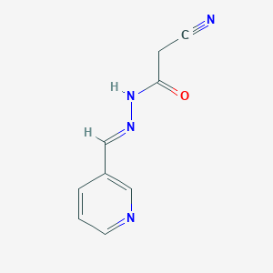 molecular formula C9H8N4O B5528936 2-cyano-N'-(3-pyridinylmethylene)acetohydrazide 