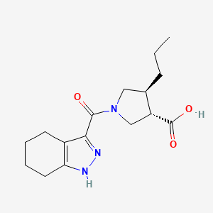 molecular formula C16H23N3O3 B5528939 (3S*,4S*)-4-propyl-1-(4,5,6,7-tetrahydro-1H-indazol-3-ylcarbonyl)-3-pyrrolidinecarboxylic acid 