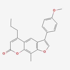molecular formula C22H20O4 B5528945 3-(4-methoxyphenyl)-9-methyl-5-propyl-7H-furo[3,2-g]chromen-7-one 