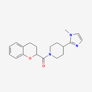 molecular formula C19H23N3O2 B5528947 1-(3,4-dihydro-2H-chromen-2-ylcarbonyl)-4-(1-methyl-1H-imidazol-2-yl)piperidine 