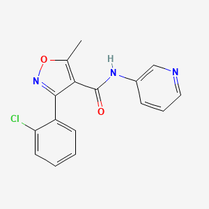 molecular formula C16H12ClN3O2 B5528971 3-(2-chlorophenyl)-5-methyl-N-3-pyridinyl-4-isoxazolecarboxamide CAS No. 5549-40-6