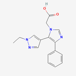 molecular formula C16H16N4O2 B5528992 [5-(1-ethyl-1H-pyrazol-4-yl)-4-phenyl-1H-imidazol-1-yl]acetic acid 