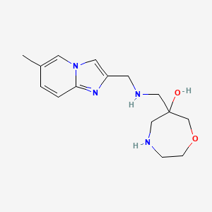 molecular formula C15H22N4O2 B5528999 6-({[(6-methylimidazo[1,2-a]pyridin-2-yl)methyl]amino}methyl)-1,4-oxazepan-6-ol dihydrochloride 