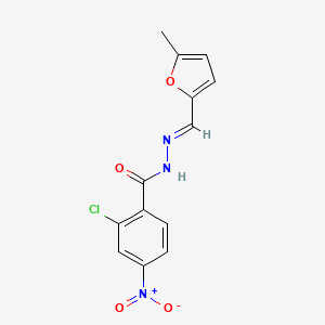 molecular formula C13H10ClN3O4 B5529018 2-chloro-N'-[(5-methyl-2-furyl)methylene]-4-nitrobenzohydrazide 