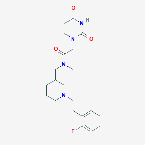 molecular formula C21H27FN4O3 B5529025 2-(2,4-dioxo-3,4-dihydropyrimidin-1(2H)-yl)-N-({1-[2-(2-fluorophenyl)ethyl]piperidin-3-yl}methyl)-N-methylacetamide 