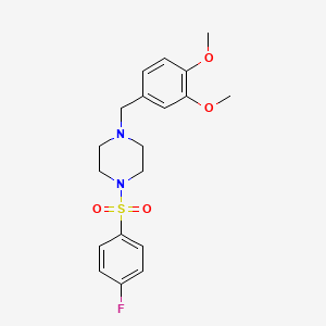 molecular formula C19H23FN2O4S B5529051 1-(3,4-dimethoxybenzyl)-4-[(4-fluorophenyl)sulfonyl]piperazine 