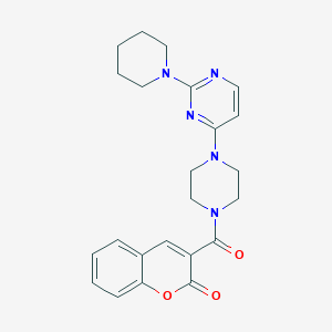 molecular formula C23H25N5O3 B5529085 3-({4-[2-(1-piperidinyl)-4-pyrimidinyl]-1-piperazinyl}carbonyl)-2H-chromen-2-one 