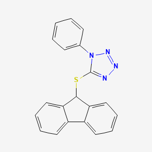 molecular formula C20H14N4S B5529089 5-(9H-fluoren-9-ylthio)-1-phenyl-1H-tetrazole 