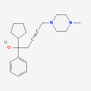 molecular formula C21H30N2O B5529121 1-cyclopentyl-5-(4-methyl-1-piperazinyl)-1-phenyl-3-pentyn-1-ol 