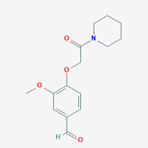 molecular formula C15H19NO4 B5529122 3-methoxy-4-[2-oxo-2-(1-piperidinyl)ethoxy]benzaldehyde 