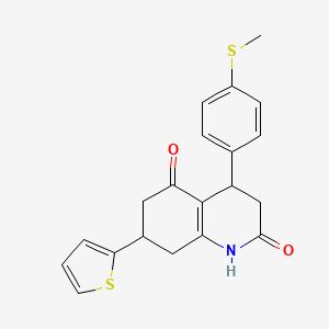 molecular formula C20H19NO2S2 B5529123 4-[4-(methylthio)phenyl]-7-(2-thienyl)-4,6,7,8-tetrahydro-2,5(1H,3H)-quinolinedione 