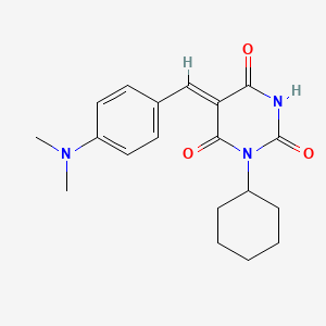 molecular formula C19H23N3O3 B5529136 1-cyclohexyl-5-[4-(dimethylamino)benzylidene]-2,4,6(1H,3H,5H)-pyrimidinetrione 