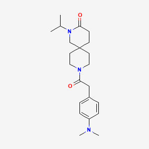 molecular formula C22H33N3O2 B5529143 9-{[4-(dimethylamino)phenyl]acetyl}-2-isopropyl-2,9-diazaspiro[5.5]undecan-3-one 