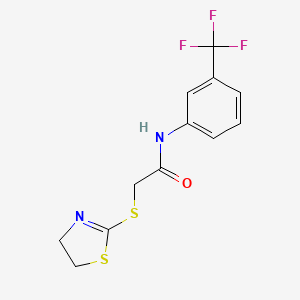 molecular formula C12H11F3N2OS2 B5529158 2-(4,5-dihydro-1,3-thiazol-2-ylthio)-N-[3-(trifluoromethyl)phenyl]acetamide 