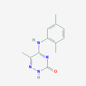 molecular formula C12H14N4O B5529171 5-[(2,5-dimethylphenyl)amino]-6-methyl-1,2,4-triazin-3(2H)-one 